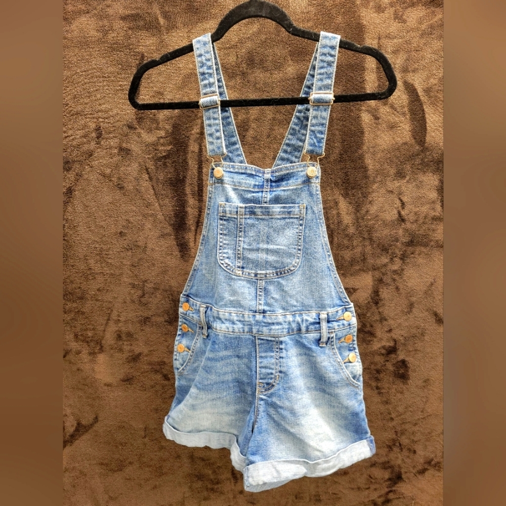 Old Navy Shorteralls Overalls Womens X-Small Blue Denim Light Wash Bib